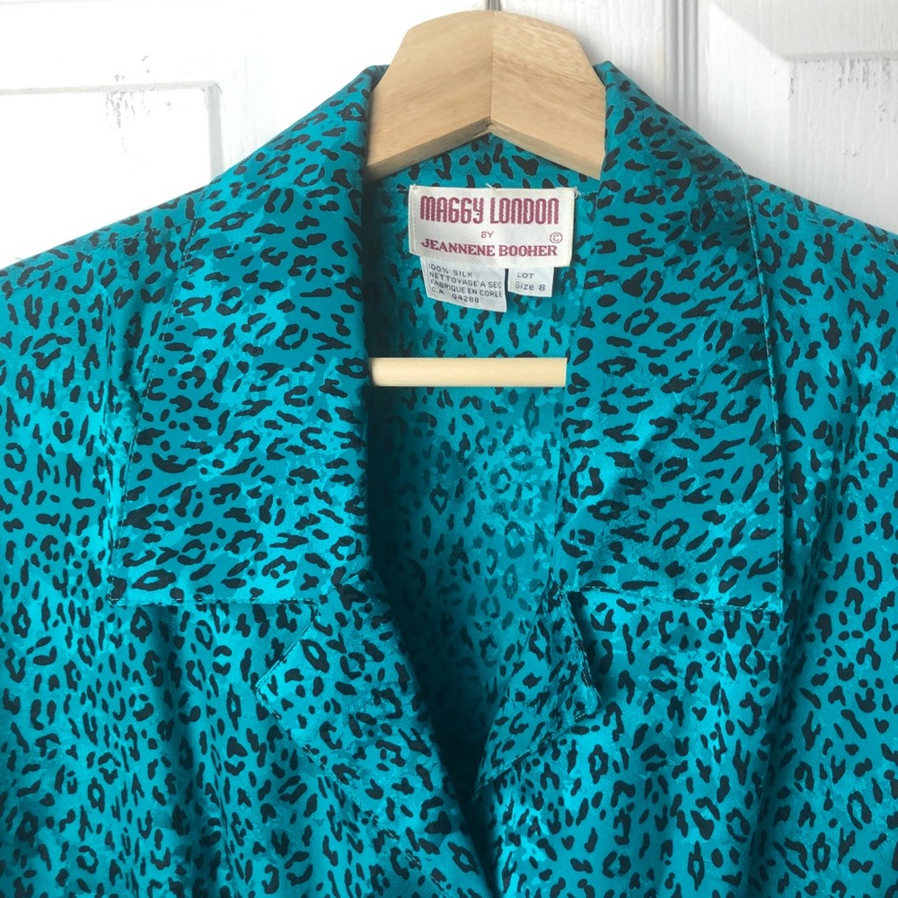 SILK Vinage 80s Cheetah Print Dress